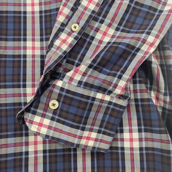Peter Millar Long Sleeve Button Down Multi Colored Plaid Shirt Size XL Casual - Picture 2 of 13